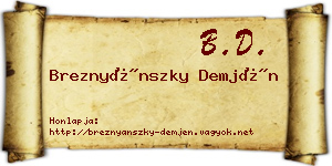 Breznyánszky Demjén névjegykártya